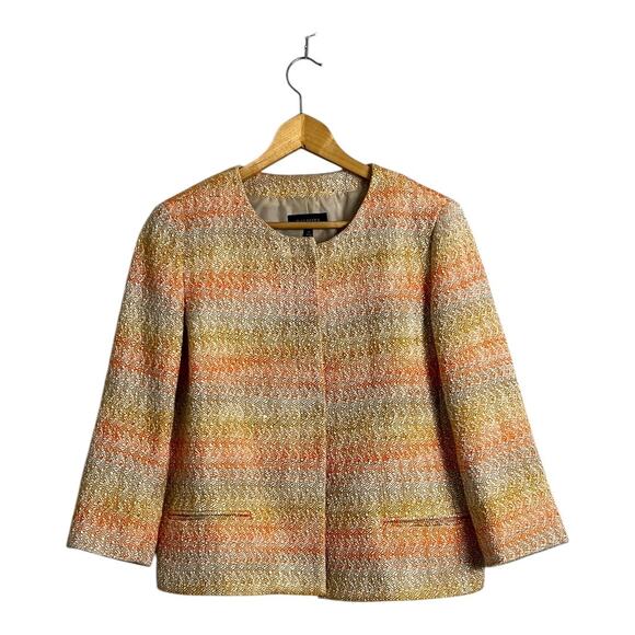 Talbots Pastel Tweed Womens Blazer 14 Career Professional Wear to Work Office - Picture 1 of 8